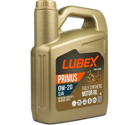 Синтетическое моторное масло Lubex PRIMUS SJA 0W-20 SN+RC GF-5 4л L034-1331-0404