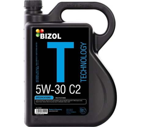 НС-синтетическое моторное масло Bizol Technology 5W-30, C2, 5л 81221