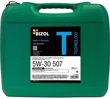 НС-синтетическое моторное масло Bizol Technology 5W-30 507 SM C3, 20 л 85822