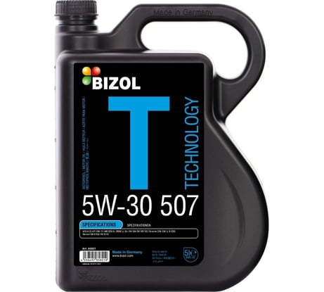 НС-синтетическое моторное масло Bizol Technology 5W-30 507 SM C3, 5л 85821