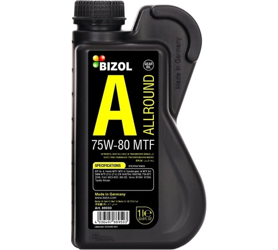 Минеральное трансмиссионное масло Bizol Allround Gear Oil GL5 80W-90, GL-5, 1л 87910