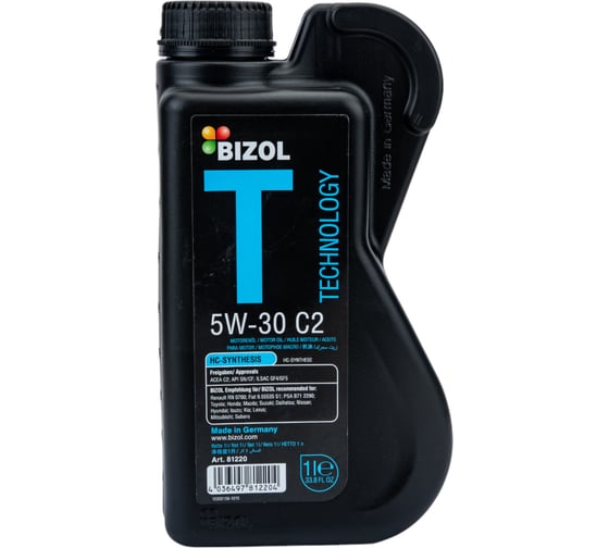 НС-синтетическое моторное масло Bizol Technology 5W-30, C2, 1л 81220