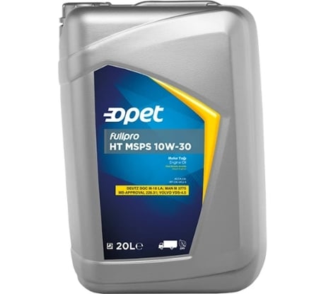 НС-синтетическое моторное масло OPET Fullpro HT MSPS 10W-30 CK-4 E9, 20л 601215353