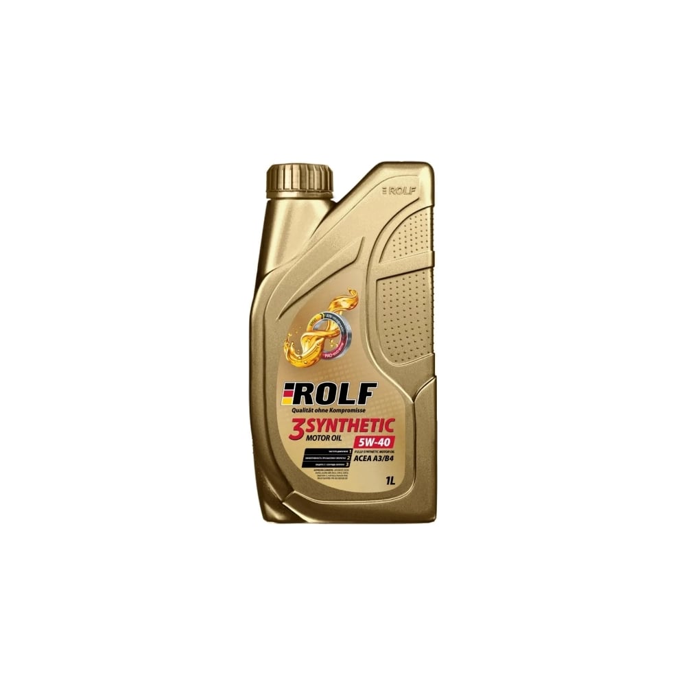 Моторное масло Rolf 3-SYNTHETIC синтетическое, 5W-40, ACEA A3/B4, 1 л ...