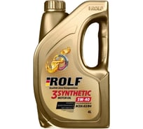 Моторное масло Rolf 3-SYNTHETIC синтетическое, 5W-40, ACEA A3/B4, 4 л, пластик 322731