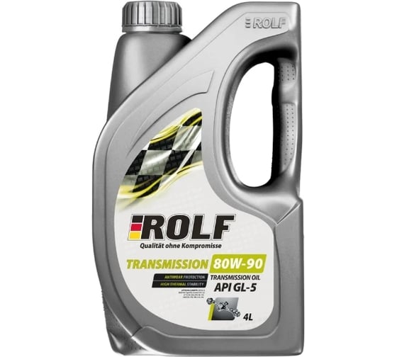 Трансмиссионное масло Rolf Transmission минеральное, SAE 80W-90, API GL-5, 4 л, пластик 322741 1