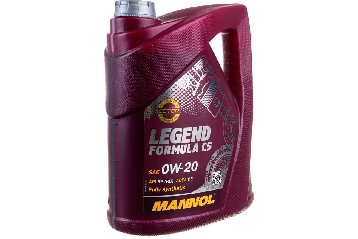 Моторное масло MANNOL LEGEND FORMULA синтетическое, C5, 0W20, 5 л 79215 ...