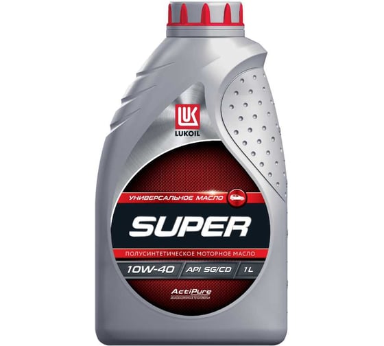 Моторное масло Лукойл Супер полусинтетическое, SAE 10W-40, API SG/CD, 4 л 19192