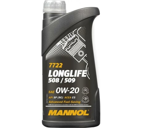 Синтетическое моторное масло MANNOL LONGLIFE 508/509 0W-20 1 л. 0W20 77221