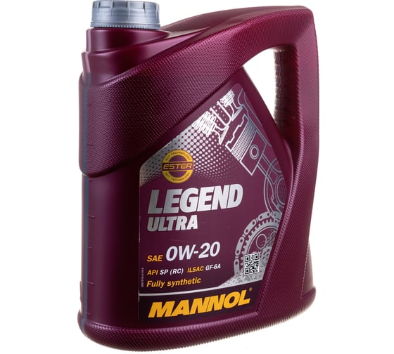Синтетическое моторное масло MANNOL LEGEND ULTRA 0W20 4 л. 0W-20 79184