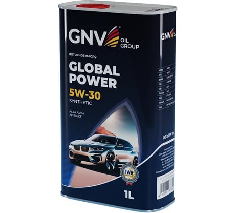 Моторное масло GNV Global Power Synthetic 5W-30, A3/B4, 1 л GGP1011064010130530001