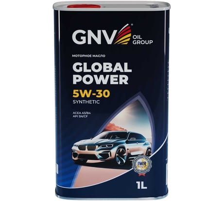 Моторное масло GNV Global Power Synthetic 5W-30, A3/B4, 1 л GGP1011064010130530001