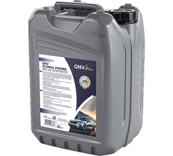 Моторное масло GNV Global Power Synthetic 5W-40, A3/B4, SN/CF, канистра 20 л GGP1011072014510540020