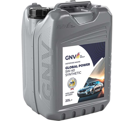 Моторное масло GNV Global Power Synthetic 5W-40, A3/B4, SN/CF, канистра 20 л GGP1011072014510540020