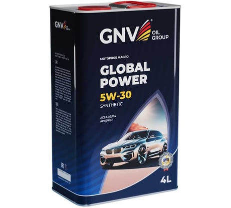 Моторное масло GNV Global Power Synthetic 5W-30, A3/B4, 4 л GGP1011064010130530004