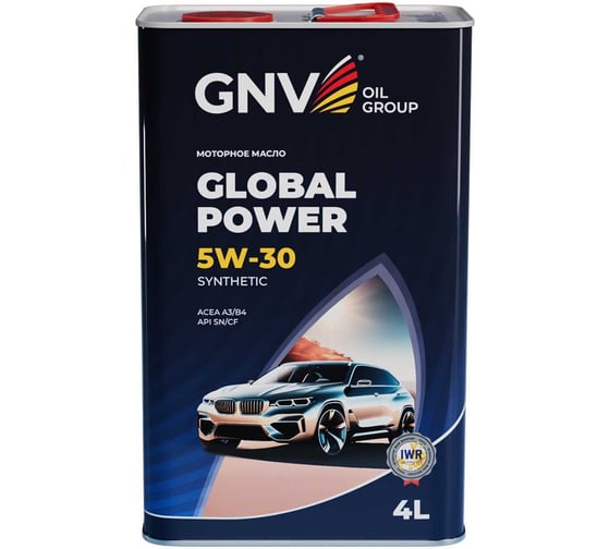 Моторное масло GNV Global Power Synthetic 5W-30, A3/B4, 4 л GGP1011064010130530004