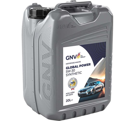 Моторное масло GNV Global Power Synthetic 5W-30, A3/B4, SN/CF, канистра 20 л GGP1011064010130530020