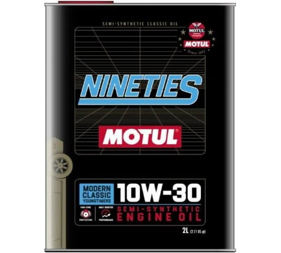 Всесезонное моторное масло MOTUL CLASSIC NINETIES 10W30, 2 л, полусинтетическое 110620