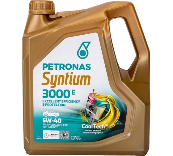 Синтетическое моторное масло Petronas SYNTIUM 3000 E, 5W40, 4 л 70134K1YEU