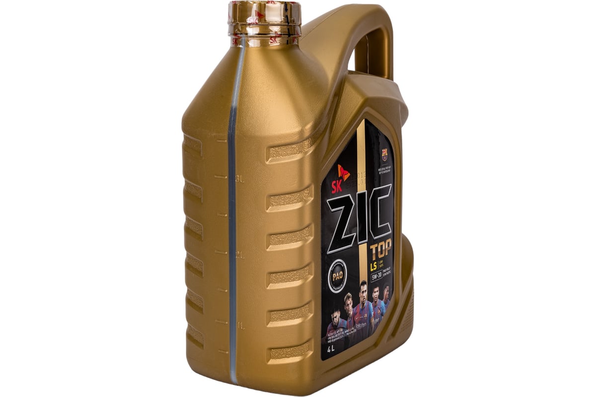 Моторное масло ZIC 5W30 TOP LS C3, SN/CF, 504/507, синтетическое, 4 л .