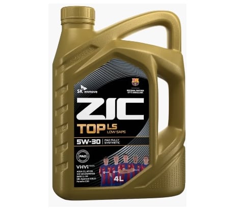 Моторное масло ZIC 5W30 TOP LS C3, SN/CF, 504/507, синтетическое, 4 л 162612