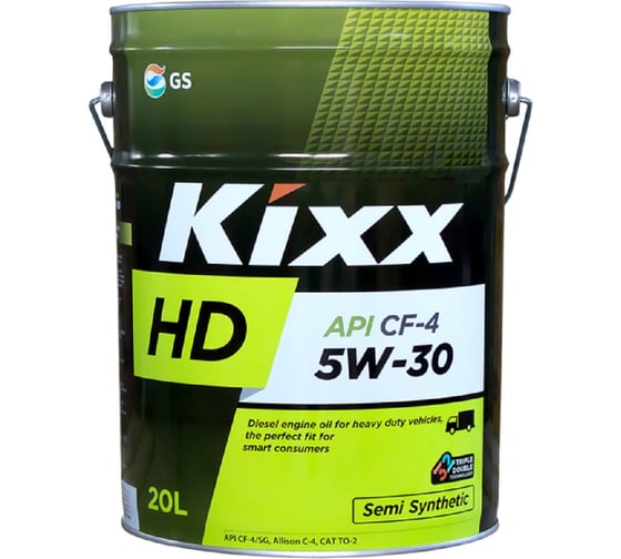 Полусинтетическое моторное масло KIXX для дизельных двигателей HD 5w-30 API CF-4/SG 20л L5257P20E1