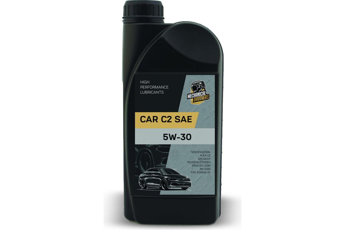 Моторное синтетическое масло MECHANICAL BROTHERS CAR 5W-30, С2, 1 л ...
