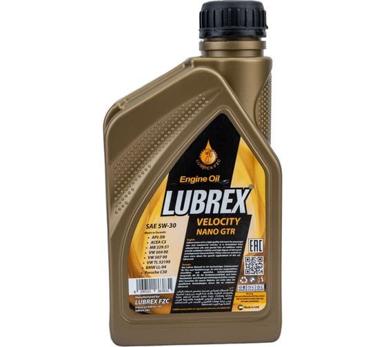 Cинтетическое моторное масло LUBREX VELOCITY NANO GTR 5W-30, 1л 863831