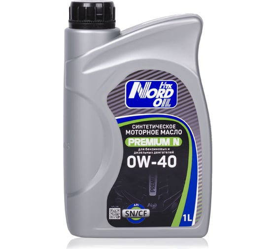 Синтетическое моторное масло NORD OIL Premium N 0W-40, SN/CF, 1л NRL096 1