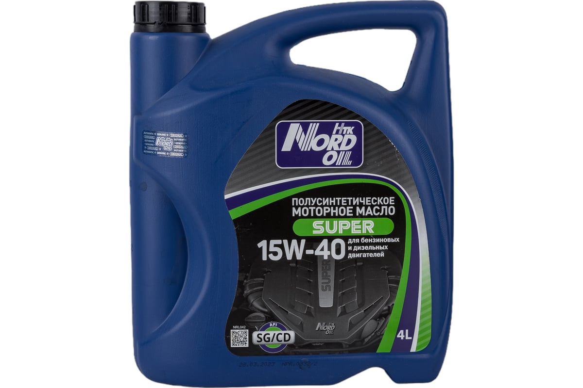 Моторное масло NORD OIL Super 15W-40 SG/CD, 4л NRL042