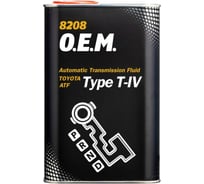 Синтетическая трансмиссионная жидкость MANNOL ATF T-IV 1 л, metal 3051