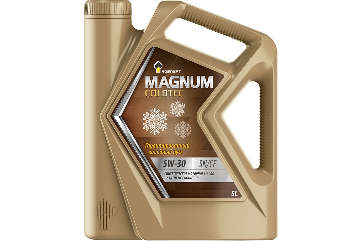 Моторное синтетическое масло Роснефть Magnum Coldtec 5W-30, канистра 5 л  40813250 - выгодная цена, отзывы, характеристики, фото - купить в Москве и  РФ