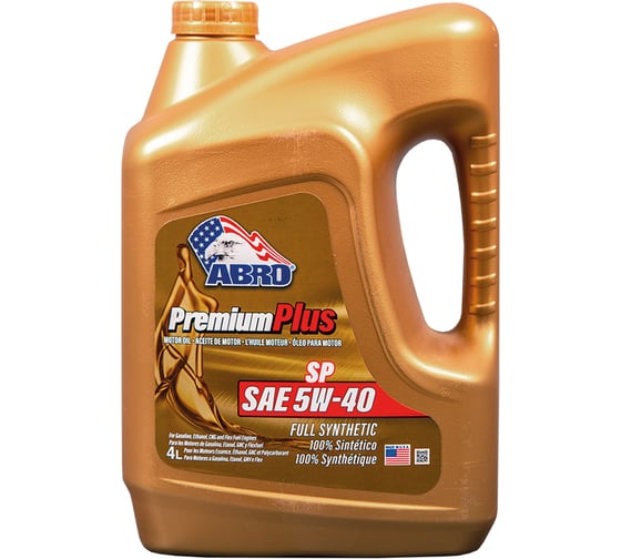 Моторное синтетическое масло ABRO Premium Plus Full Synthetic 5W40, 4 л MO-FS-5-40-SP-4L 1