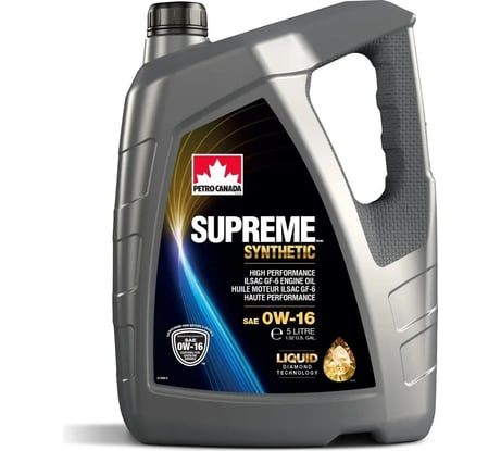 Моторное масло PETRO-CANADA SUPREME SYNTHETIC 0W-16 5л MOSYN16C20