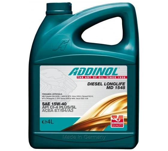 Моторное минеральное масло Addinol DIESEL LONGLIFE MD 1548, 4 л 4014766250803