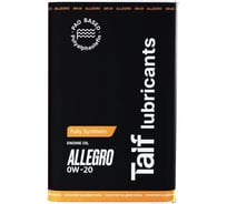 Моторное синтетическое масло TAIF ALLEGRO, 0W-20, 4 л 211002