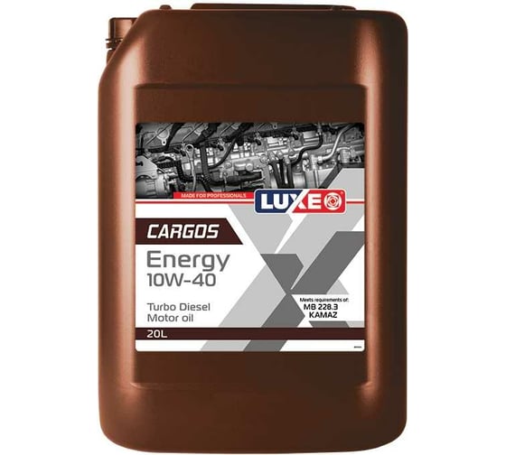 Моторное масло LUXE cargos energy turbo diesel 10w40, cf-4, 20 л 30341 1