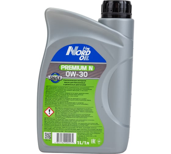 Моторное масло NORD OIL Premium N 0W-30 SN/CF 1 л NRL106