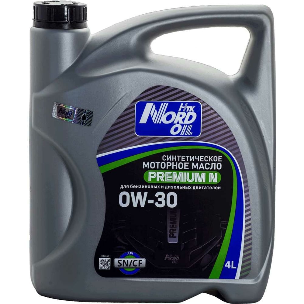 Моторное масло NORD OIL Premium N 0W-30 SN/CF 4 л NRL092 - выгодная ...