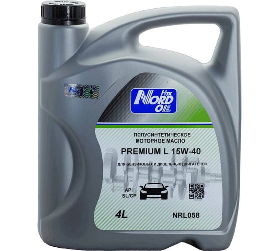 Моторное масло NORD OIL Premium L 15W-40 SL/CF 4л NRL058