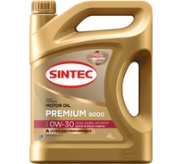 Синтетическое моторное масло Sintec PREMIUM 9000 SAE 0W-30, API SP/CF, ACEA A3/B4, 4 л 600123