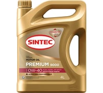 Синтетическое моторное масло Sintec PREMIUM 9000 SAE 0W-40, API SP/CF, ACEA A3/B4, 4 л 600127