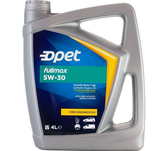 Моторное масло OPET Fullmax синтетическое, 5W-30, SL, A1/B1/A5/B5, 4 л 601214875