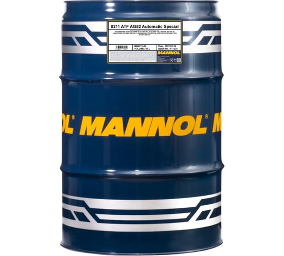 Трансмиссионная жидкость MANNOL ATF AG52, синтетическая, 60 л 1341