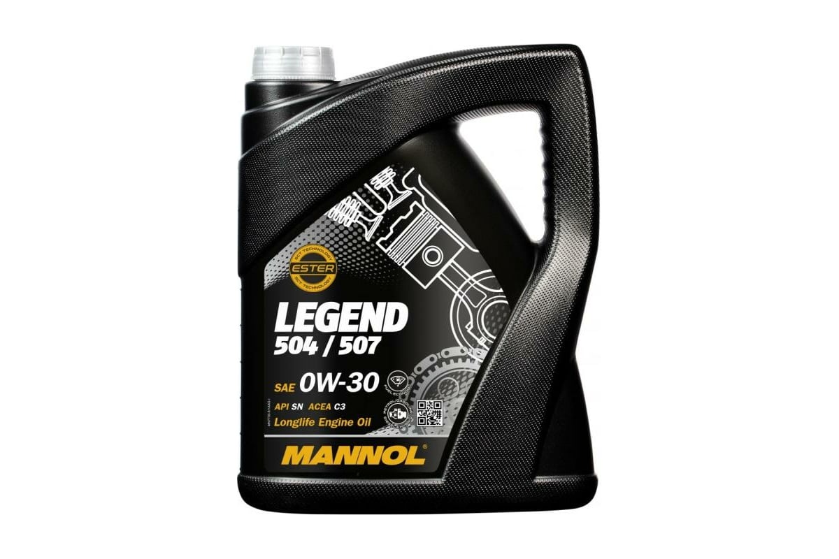 Синтетическое моторное масло MANNOL LEGEND 504/507 0W30 5 л 77305 ...