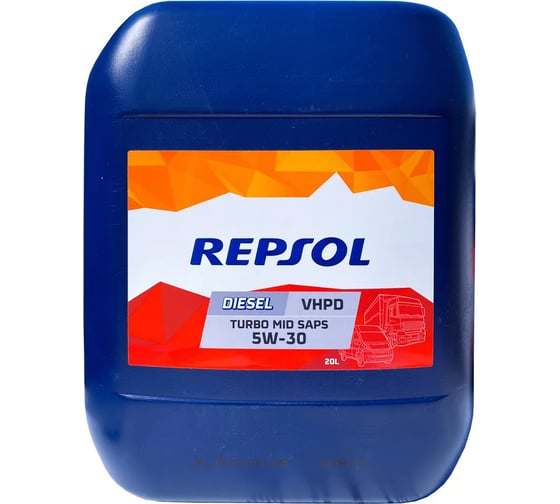 Дизельное моторное масло REPSOL diesel turbo mid saps vhpd 5w30, 20 л 6446/R 6446R 1