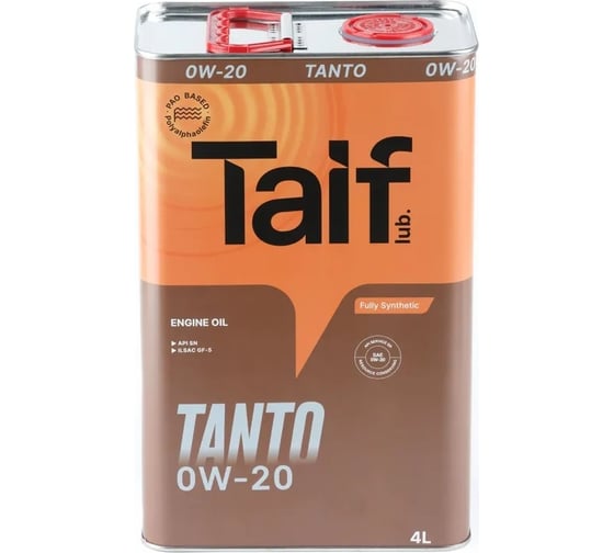 Моторное масло TAIF TANTO 0W-20, 4 л, SN, GF-5 211034
