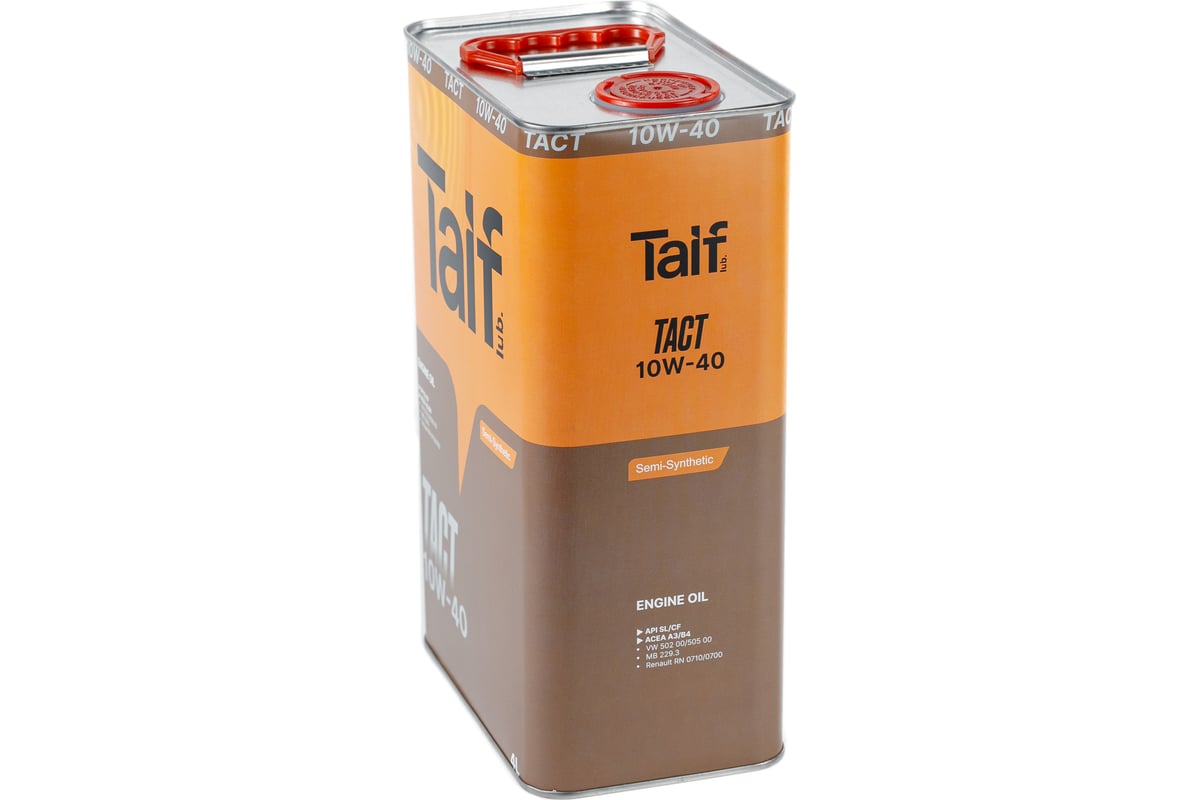 Моторное масло TAIF TACT 10W-40, 4 л, SL/CF, A3/B4 211062 - выгодная .