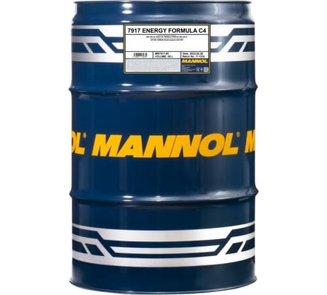 Синтетическое моторное масло MANNOL ENERGY FORMULA C4 5W-30 60 л 791760