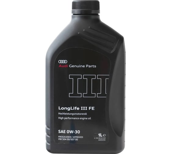 Синтетическое моторное масло VAG VW Group Audi Longlife III FE 0W-30 1л GS55545D2 1